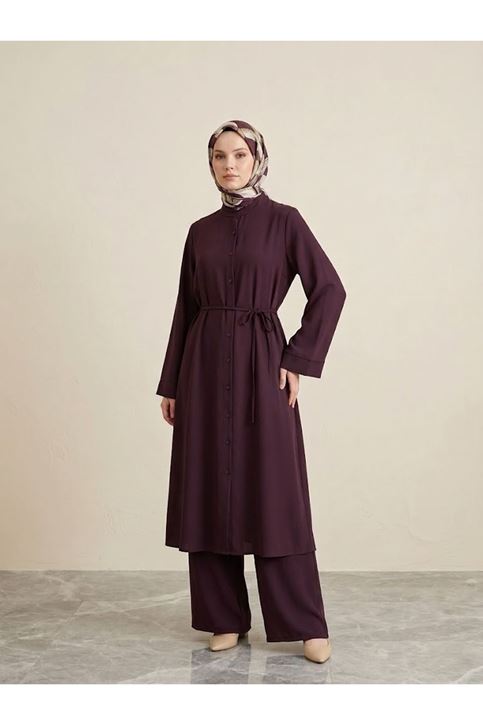 Takma Manşet Hakim Yaka Takım-Bordo