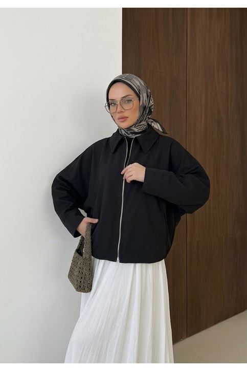 Fermuarlı Cep  Detay Panço-Siyah
