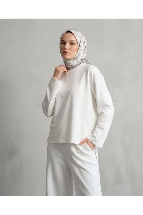 Yırtmaçlı Oysho Tunik-Ekru