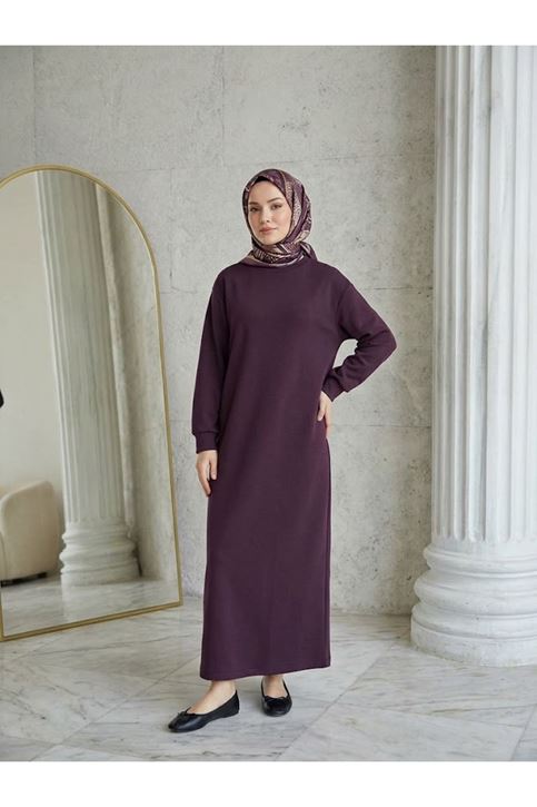 Manşet Detay Oysh Elbise-Bordo
