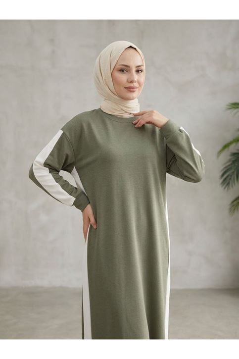 Garnili Oysh Elbise-Haki