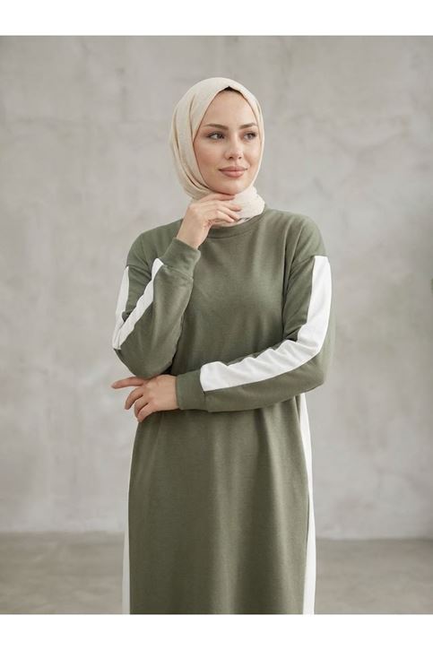 Garnili Oysh Elbise-Haki