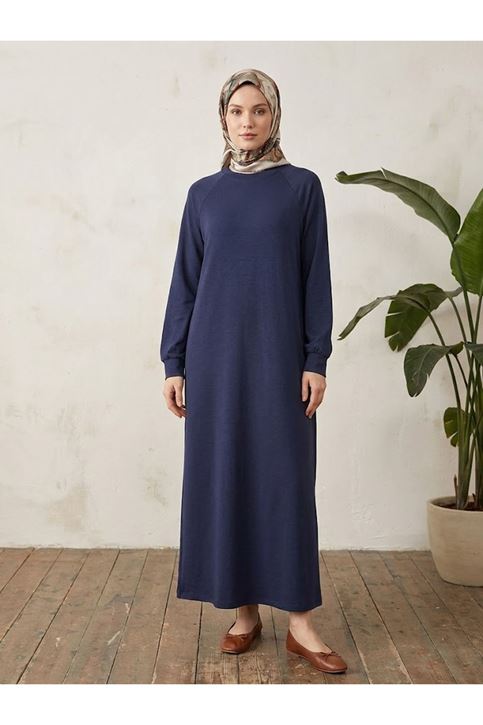 Reglan Kol Pike Elbise-Lacivert