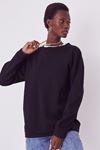Bisiklet Yaka Sweatshirt-Siyah