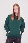 Ön Kanguru Cep Sweatshirt-Zümrüt Yeşil