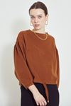 Bisiklet Yaka Sweat-Taba