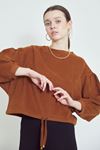 Bisiklet Yaka Sweat-Taba