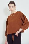 Bisiklet Yaka Sweat-Taba