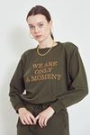 Vatkalı Sweatshirt-Haki