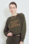Vatkalı Sweatshirt-Haki