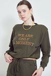 Vatkalı Sweatshirt-Haki
