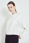 Bisiklet Yaka Sweatshirt-Ekru