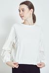 Bisiklet Yaka Sweatshirt-Ekru