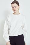 Bisiklet Yaka Sweatshirt-Ekru