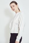 Bisiklet Yaka Sweatshirt-Ekru