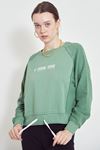 Nakışlı Sweatshirt-Yeşil