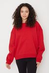 Bisiklet Yaka Sweatshirt-Kırmızı