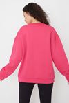 Bisiklet Yaka Sweatshirt-Fuşya