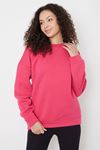 Bisiklet Yaka Sweatshirt-Fuşya