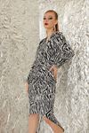 Zebra Desen Elbise-Siyah