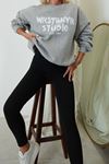 Studıo Baskılı Sweatshirt-Gri