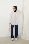Dikey Çizgili Tunik-Kahve