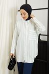 Dikey Çizgili Tunik-Mint