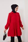 Üç Katlı Tunik-Kırmızı
