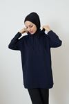 Kapüşonlu Sweatshirt-Lacivert