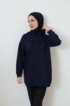 Kapüşonlu Sweatshirt-Lacivert