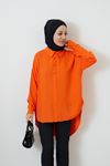 Önü Düğmeli Tunik-Oranj