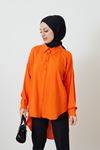 Önü Düğmeli Tunik-Oranj