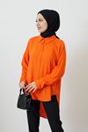 Önü Düğmeli Tunik-Oranj