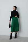 Piliseli Midi Etek-Mint