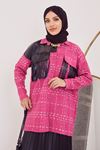 Deri Detaylı Tunik-Fuşya