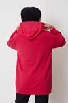 İki İplik Fermuarlı Sweatshirt-Fuşya