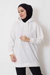 Kapüşonlu Sweatshirt-Ekru