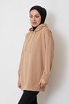 Kapüşonlu Sweatshirt-Bej