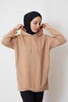 Kapüşonlu Sweatshirt-Bej