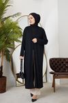 Sac Örgü Uzun Hırka-Siyah