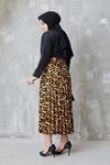 Bel lastikli Piliseli Leopar Etek-Leopar