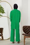 Yaka Büzgülü Kolu Gipeli İkili Takım-Yeşil