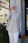 Önü İnci Detay Terikoton Tunik-Taş