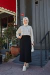 Kadın Fermuarlı Kalem Etek-Siyah