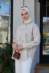 Önü İnci Detay Terikoton Tunik-Taş