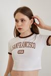 Baskılı T-shirt-Beyaz