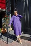 Sahte Cep Kapaklı Tunik-Mor