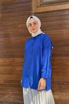Düğmeli Poplin Gömlek-Saks