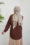 Çift Cep Kapaklı Tunik-Kahve