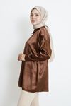 Saten Tunik-Kahve